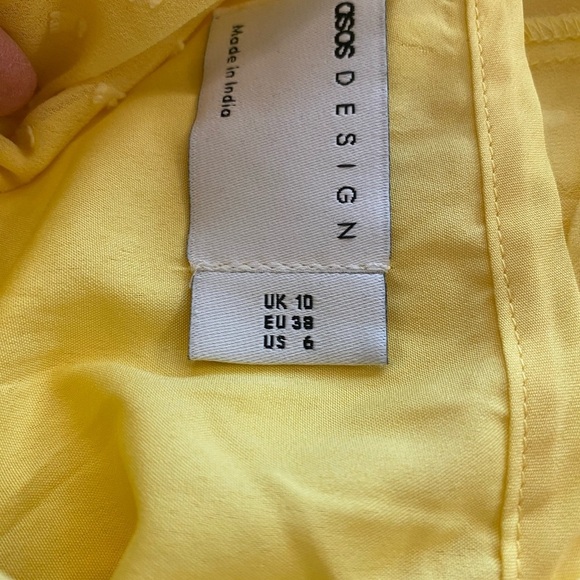 ASOS Women’s Yellow Textured Twist Front Pleated NEW Elegant Midi Dress size 6 - Picture 12 of 13